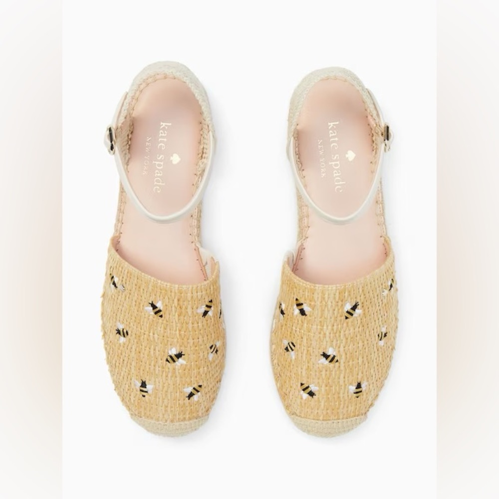 kate spade bonnie bee straw flats - Picture 3 of 5